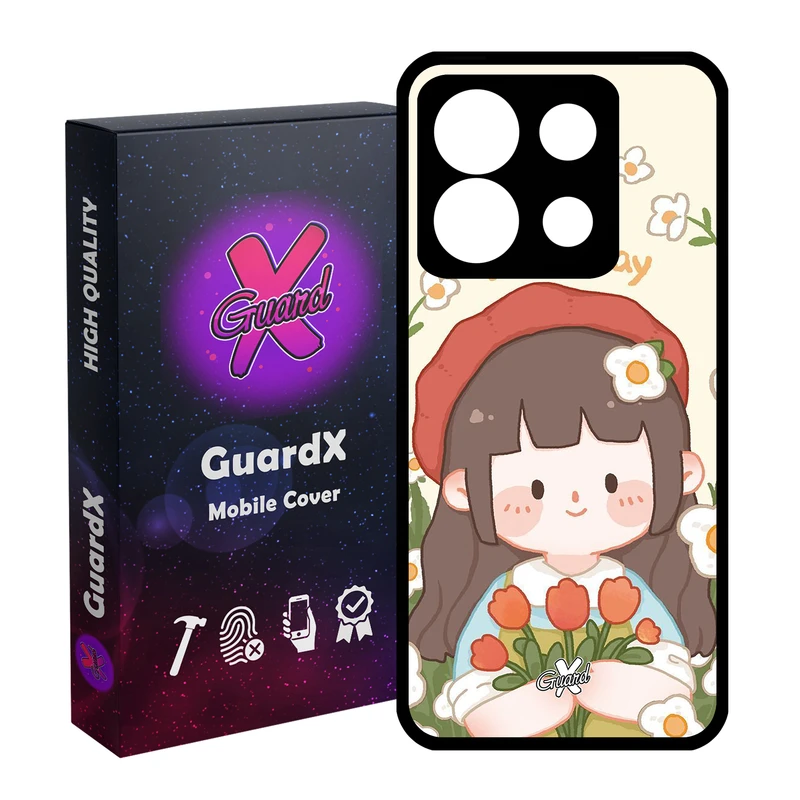 کاور گارد ایکس طرح Girl مدل Glass10633 مناسب برای گوشی موبایل شیائومی Redmi Note 13 5G