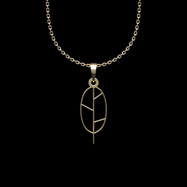 گردنبند طلا 18 عیار زنانه مدوپد مدل برگ کد L2-1-1181