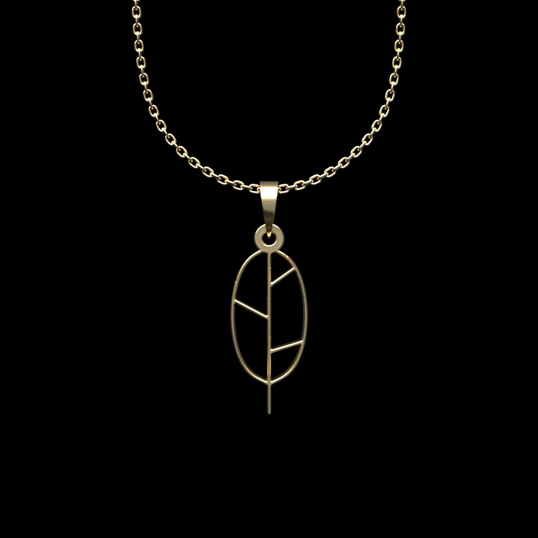 گردنبند طلا 18 عیار زنانه مدوپد مدل برگ کد L2-1-1181 - - 1