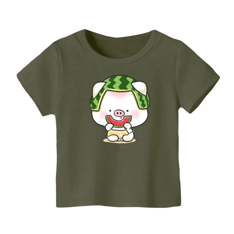 تی شرت آستین کوتاه بچگانه مدل خوک و هندوانه یلدایی کد 2