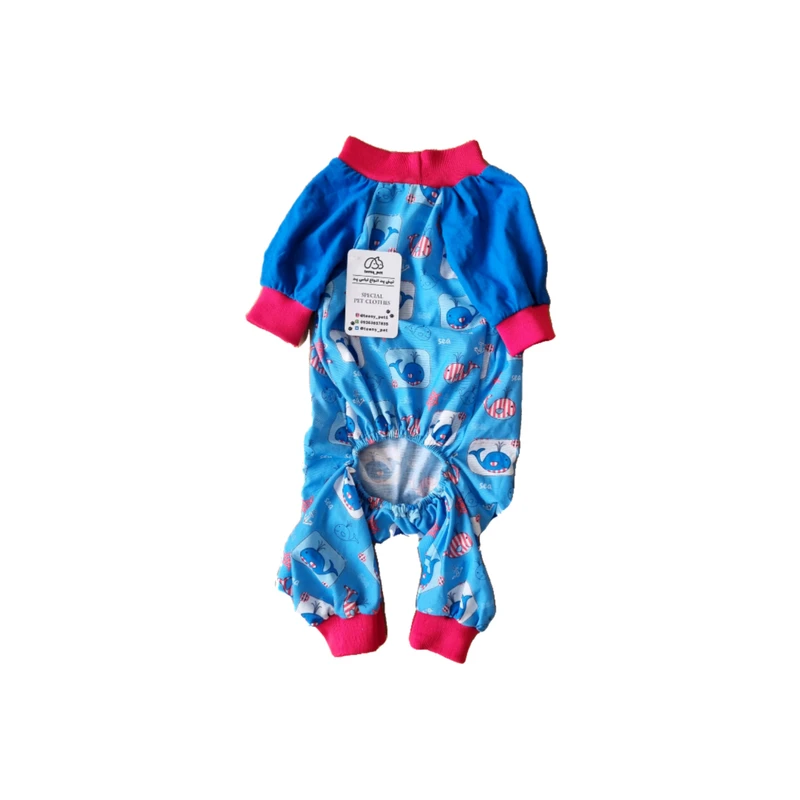 لباس سگ و گربه مدل سرهمی نهنگی سایز M