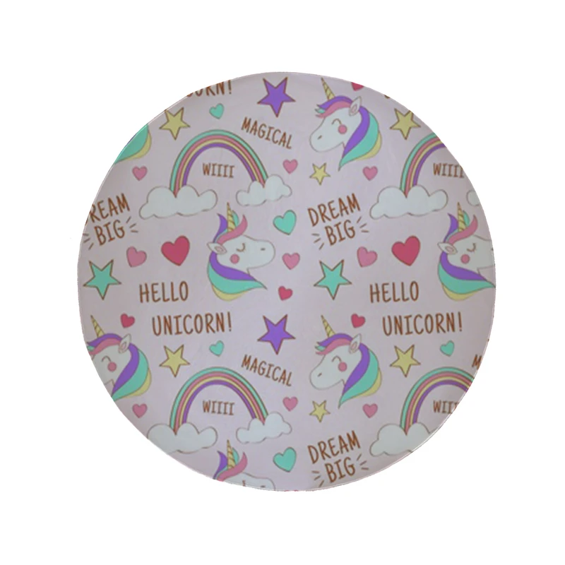 پادری مدل دایره طرح اسب تک شاخ کد 8265 سایز 90 × 90 سانتی متر