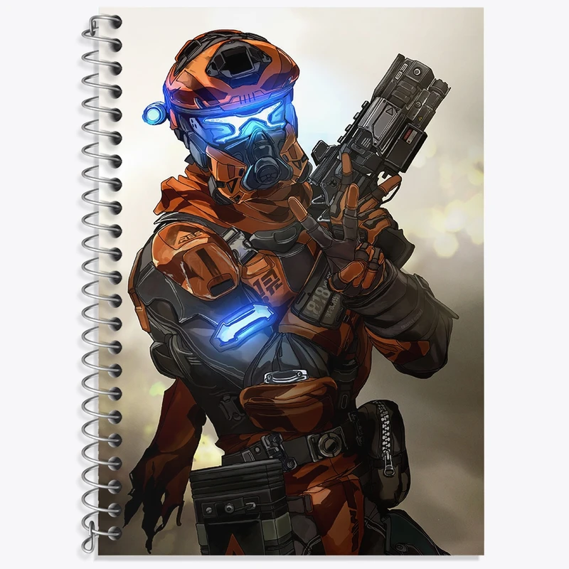 دفتر زبان 50 برگ خندالو مدل دو خط طرح بازی تایتان فال (Titanfall) کد 32620