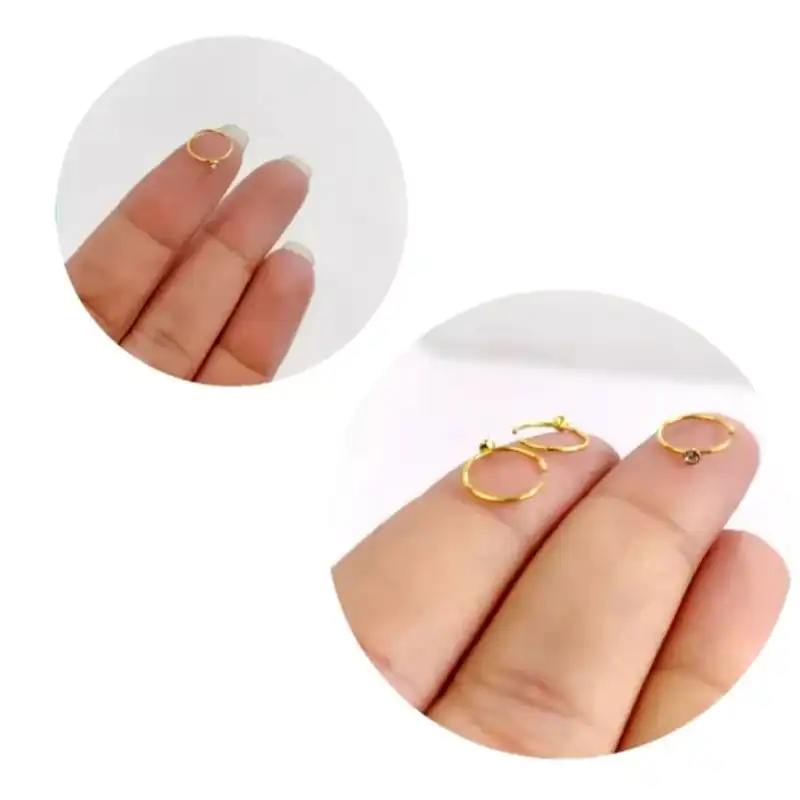 پیرسینگ نقره زنانه مدل حلقه ای نگین دار