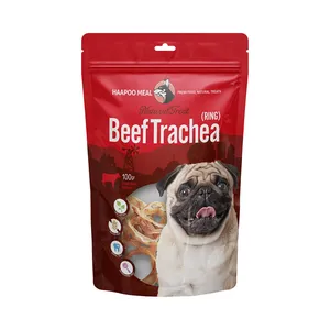 تشویقی سگ هاپومیل مدل نای حلقه ای گاو کد Beef Trachea Ring وزن 100 گرم
