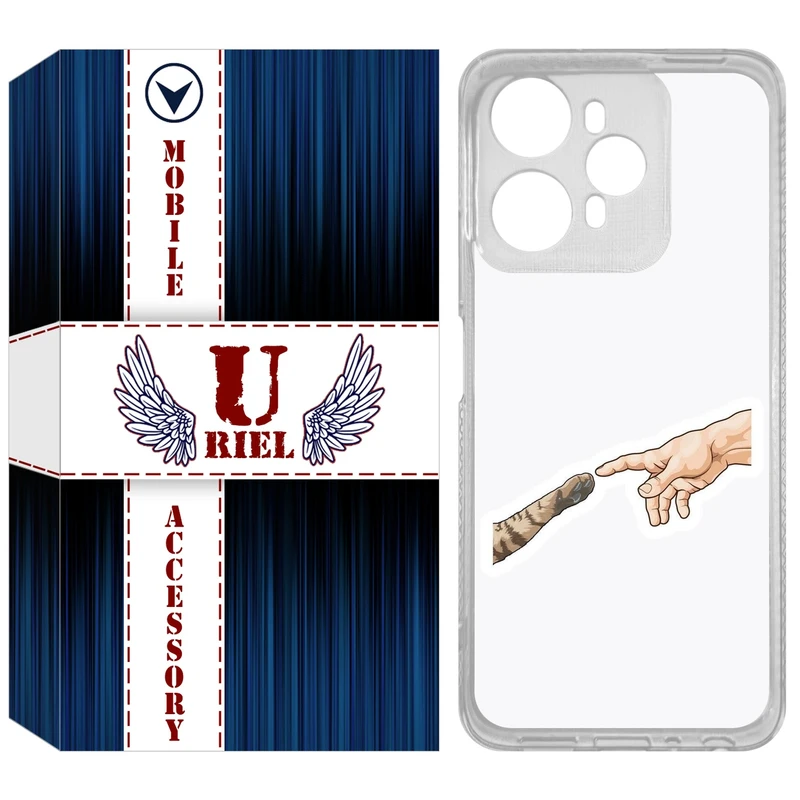 کاور یوریل مدل Clear کد 94 طرح دست گربه مناسب برای گوشی موبایل وکال V1 / V1 Plus