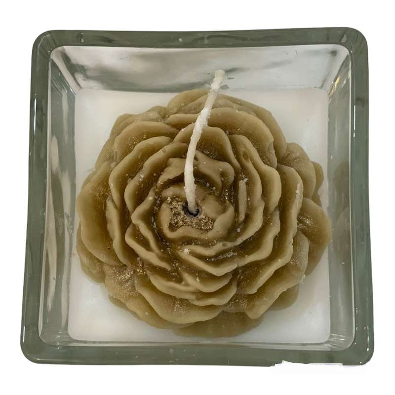 شمع مدل شیشه ای طرح گلدار