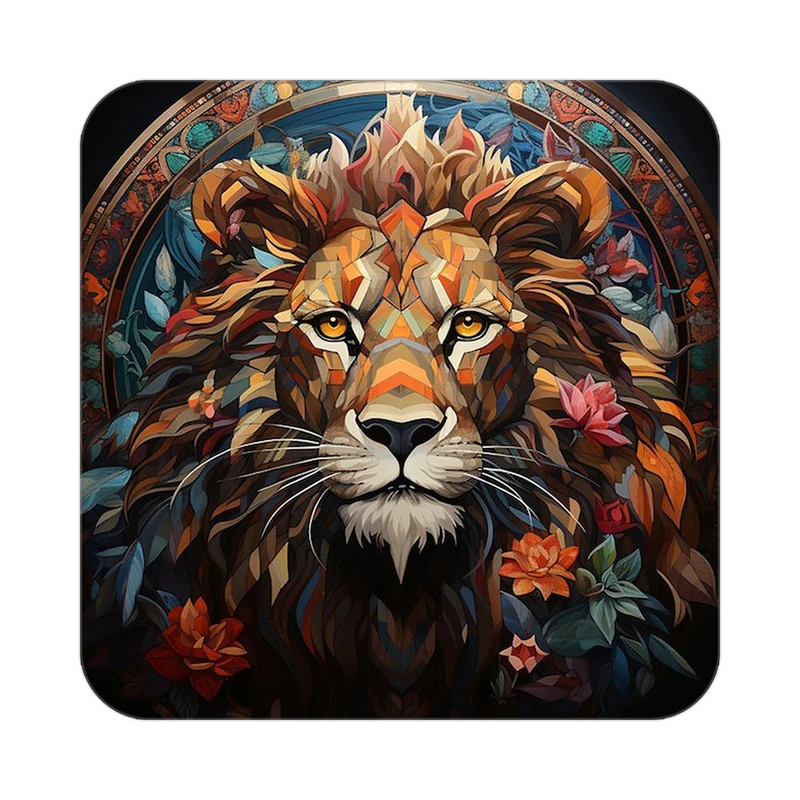 زیر لیوانی کاکتی طرح شیر مدل mp23359