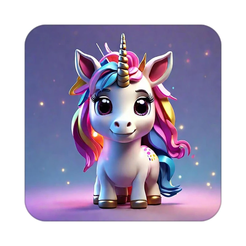 زیر لیوانی کاکتی طرح اسب تک شاخ و یونیکورن مدل mp30803