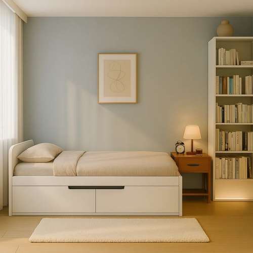 تخت خواب چوبی یک نفره مدل پاپ سایز 90×200 سانتی متر