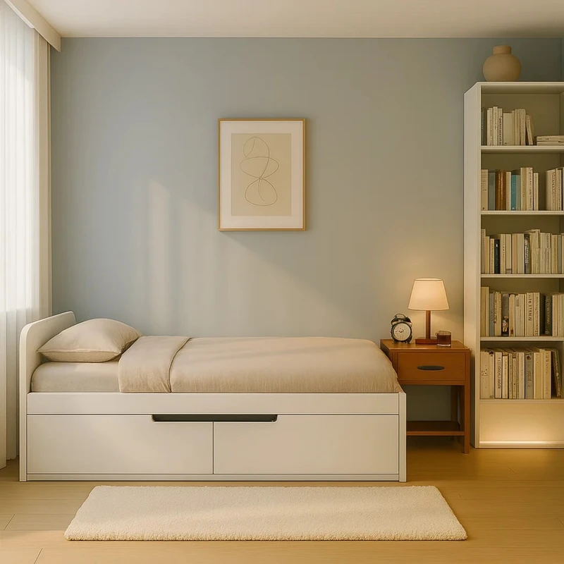 تخت خواب چوبی یک نفره مدل پاپ سایز 90×200 سانتی متر