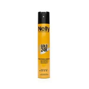 اسپری حالت دهنده مو نلی مدل GOLD 24K extrastrong حجم 300 میلی لیتر