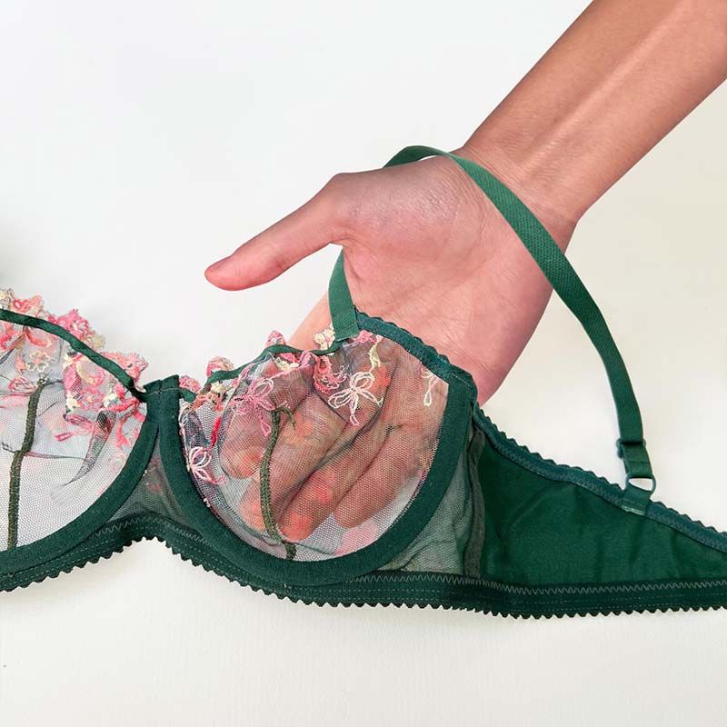 ست شورت و سوتین زنانه نوشه پوش مدل فانتزی فنردار توری کد 84014 -  - 11