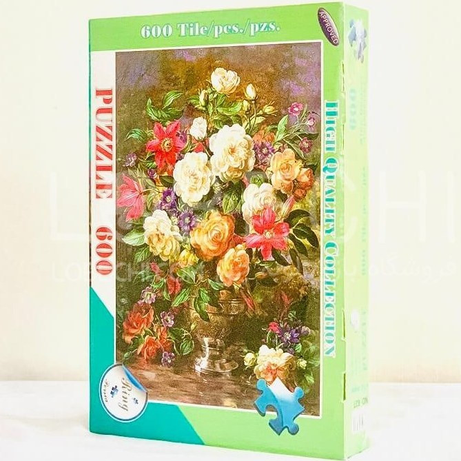 پازل 600 تکه رینگ طرح گلدان و گل