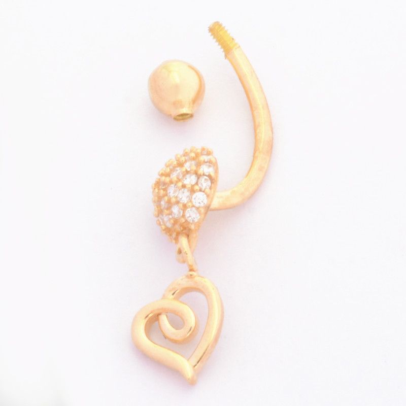 پیرسینگ طلا 18 عیار زنانه طلای مستجابی مدل قلب کد 13 پیرسینگ طلا 18 عیار زنانه طلای مستجابی مدل قلب کد 13