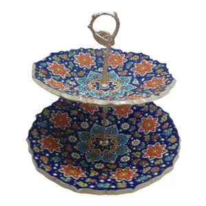 شیرینی خوری میناکاری مدل دو طبقه کد 1030