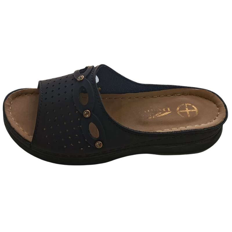 دمپایی زنانه مدل طبی نگین دار سوزان رنگ مشکی