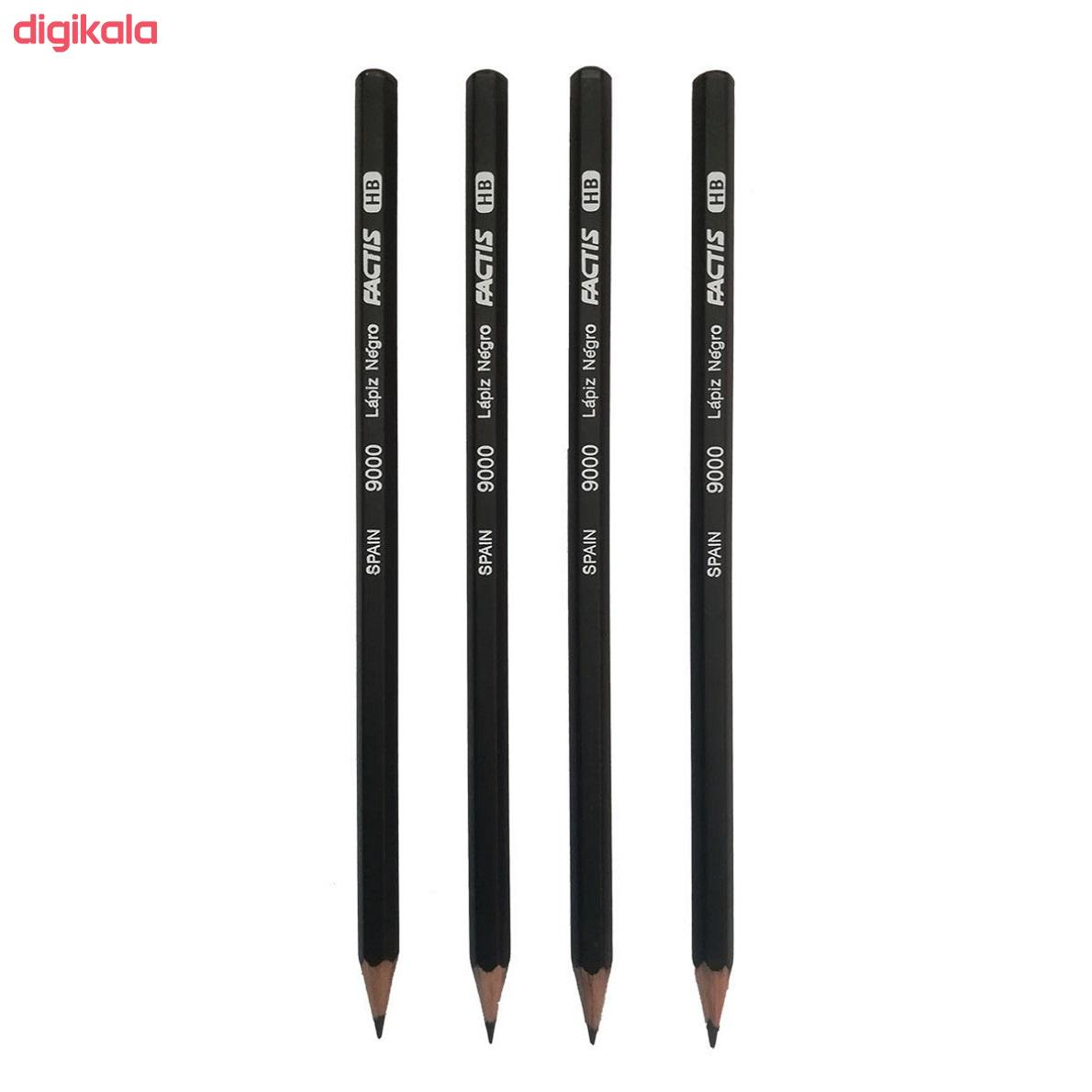 مداد مشکی فکتیس مدل lapiz negro 9000 کد 007 بسته 4 عددی