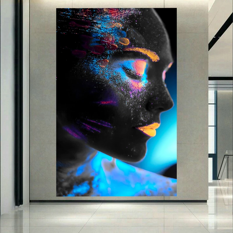 تابلو بوم طرح مخمل آرایشگاه زنانه مدل چهره کد AR50015 