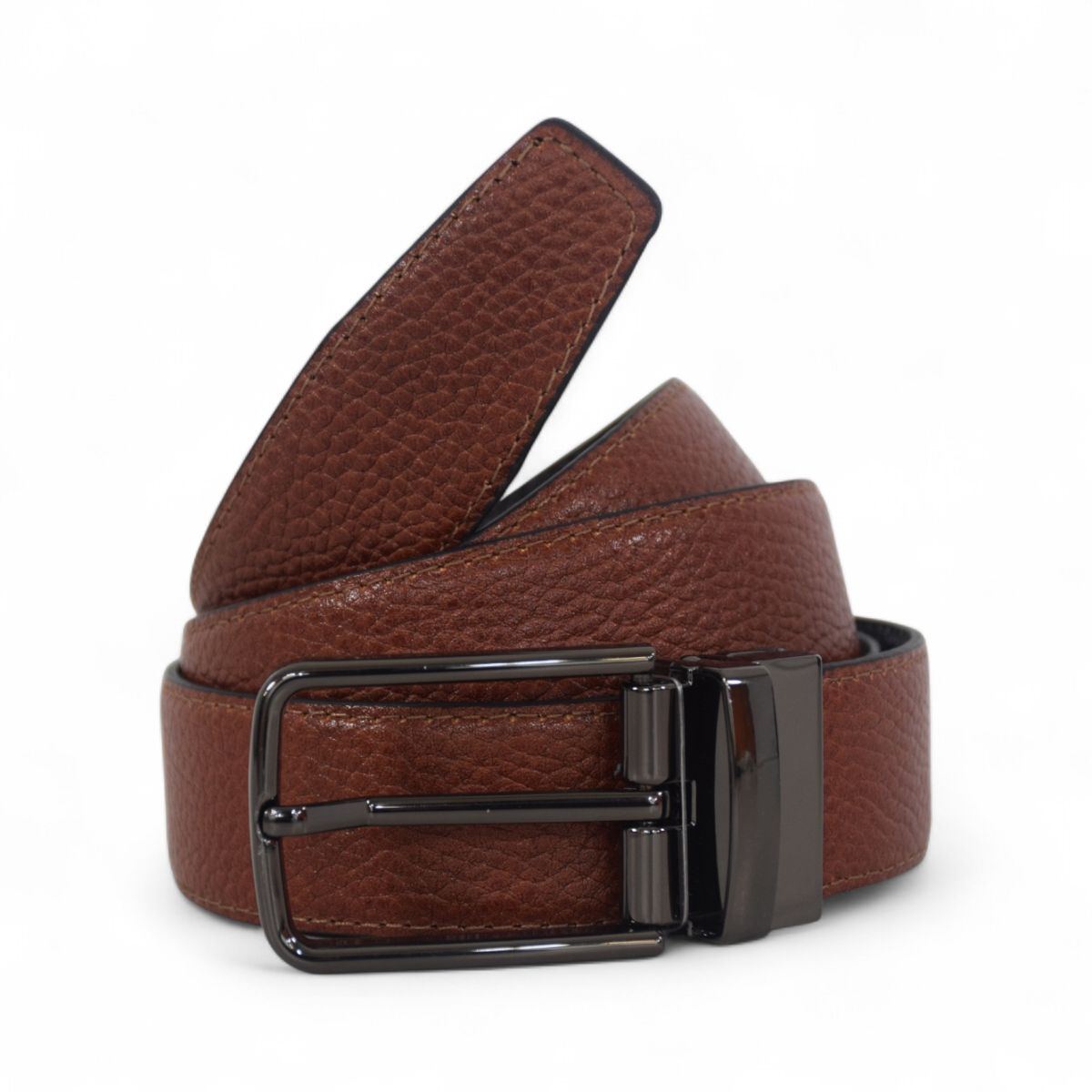 کمربند مردانه چرمیران مدل PB1004 سگک چرخشی - - 1