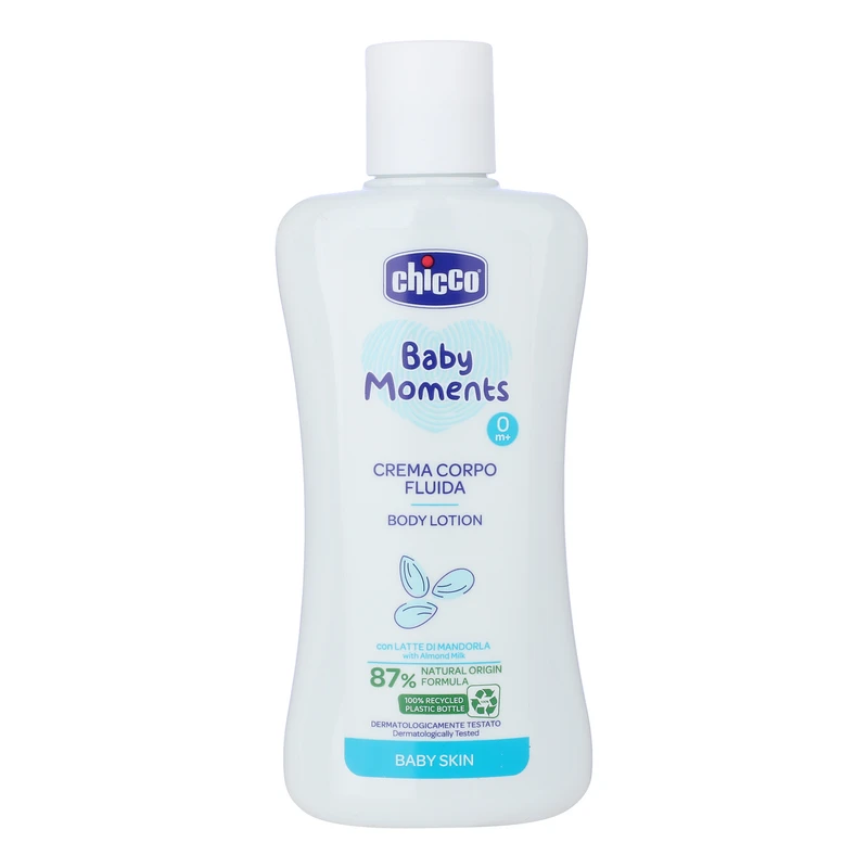 لوسیون بدن کودک و نوزاد چیکو مدل Crema Corpo Fluida حجم 200 میلی لیتر 