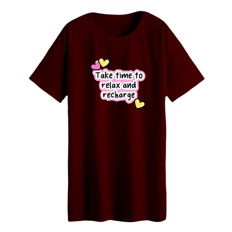 تی شرت لانگ زنانه مدل زمان بده