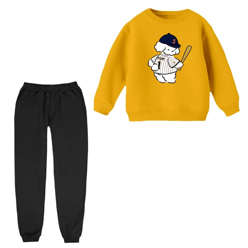 ست سویشرت و شلوار راحتی بچگانه مدل سگ بیسبال 