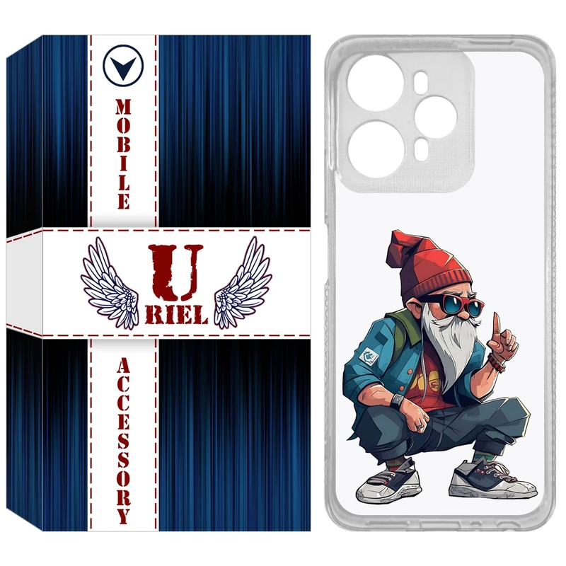 کاور یوریل مدل Clear کد 48 طرح پیرمرد مناسب برای گوشی موبایل وکال V1 / V1 Plus