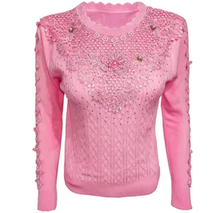 پلیور زنانه مدل کشمیر یقه گیپور کد 700