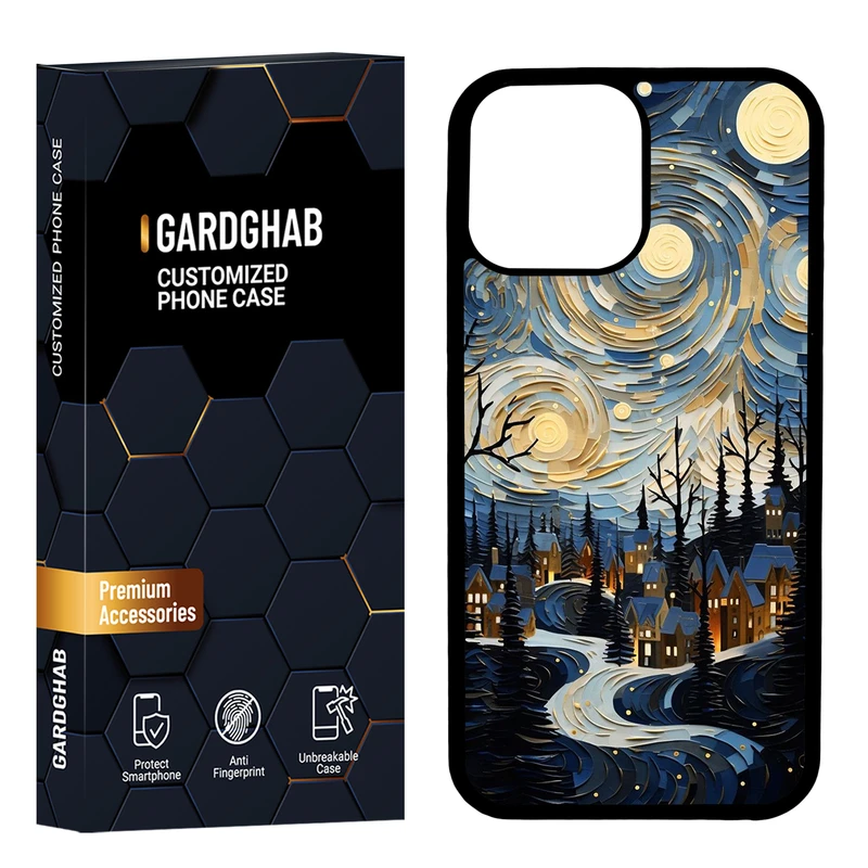 کاور گارد قاب مدل پشت گلس هنری مناسب برای گوشی موبایل اپل iPhone 13 Pro Max