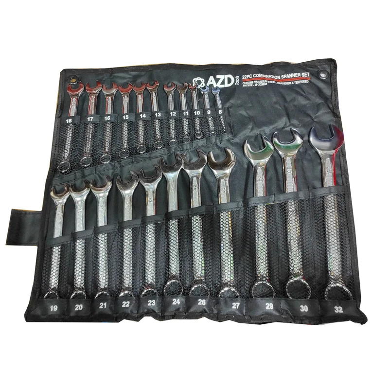 آچار یکسر تخت و یکسر رینگی ای زد دی  مدل SMT-22PCS-INDIA-COMBIMATIONSPANNER Lمچموعه 22 عددی