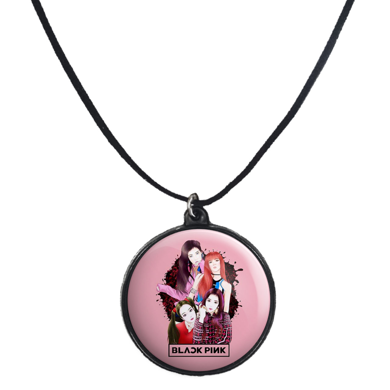 گردنبند پرمانه طرح بلک پینک کد pmb.773 مدل دو طرفه