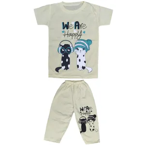 ست تی شرت و شلوارک دخترانه مدل دو گربه کد 30 