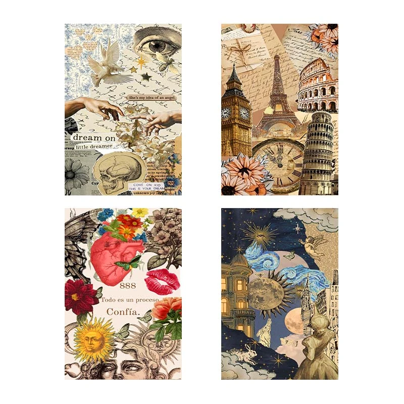 تابلو شاسي کارنيکا طرح وینتج اسکرپ بوک کد 31299 مجموعه 4 عددی