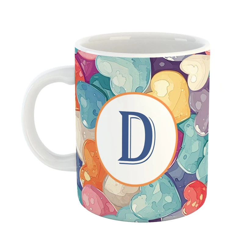 ماگ پادآفرین مدل فانتزی طرح حرف D کد 22