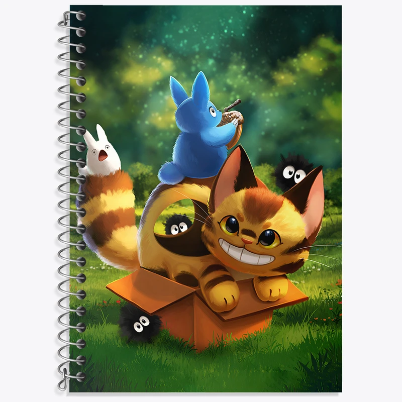 دفتر زبان 50 برگ خندالو مدل دو خط طرح انیمه توتورو (Totoro)  کد N4943