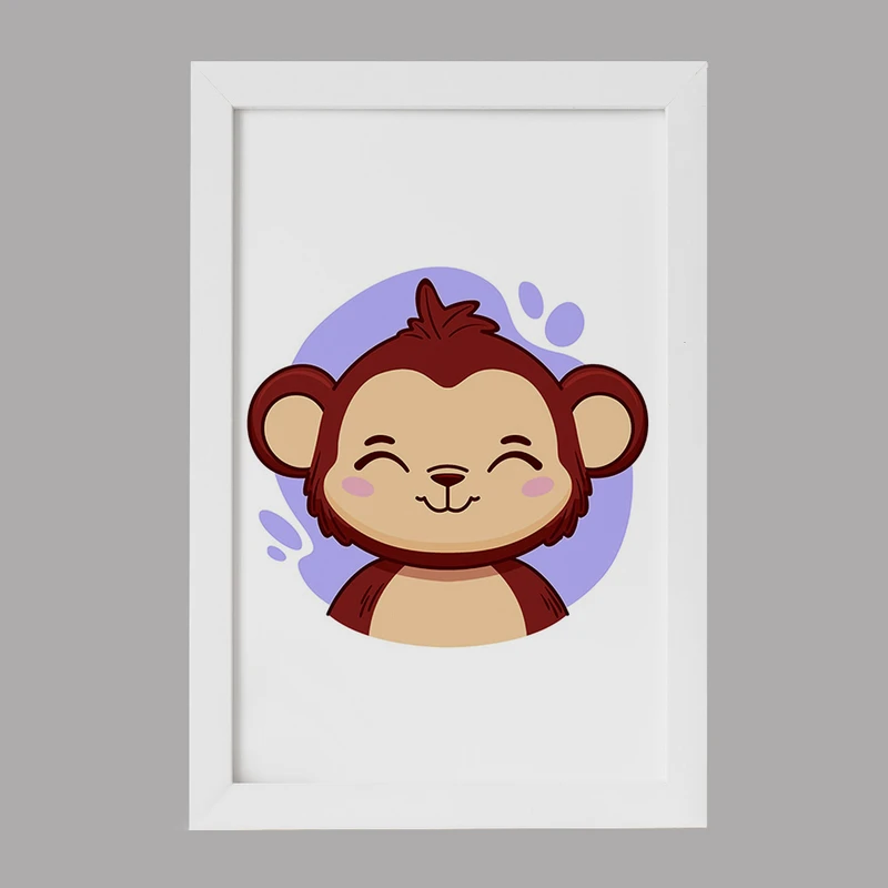 تابلو خندالو مدل میمون حیوانات بامزه کد 37136