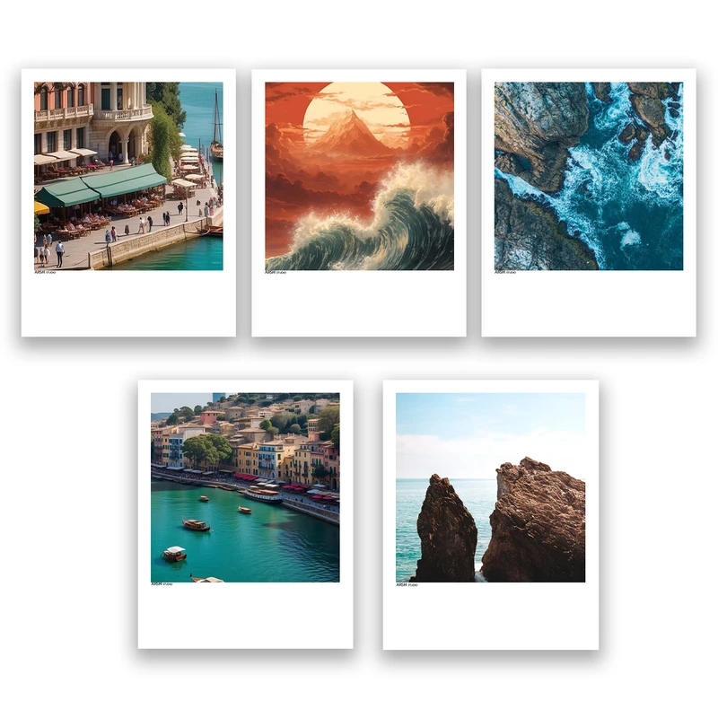 آویز تزیینی عرش مدل فانتزی منظره طبیعت کد Asa673 مجموعه پنج عددی