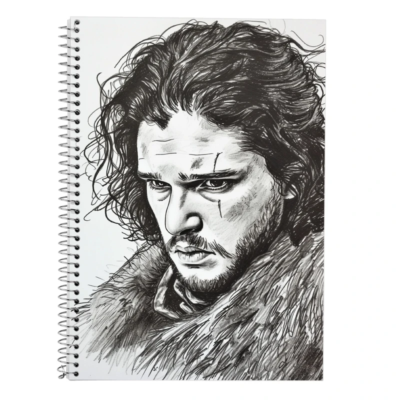 دفتر زبان 50 برگ مدوپد مدل سه خط طرح بازی تاج و تخت GOT کد DF14345