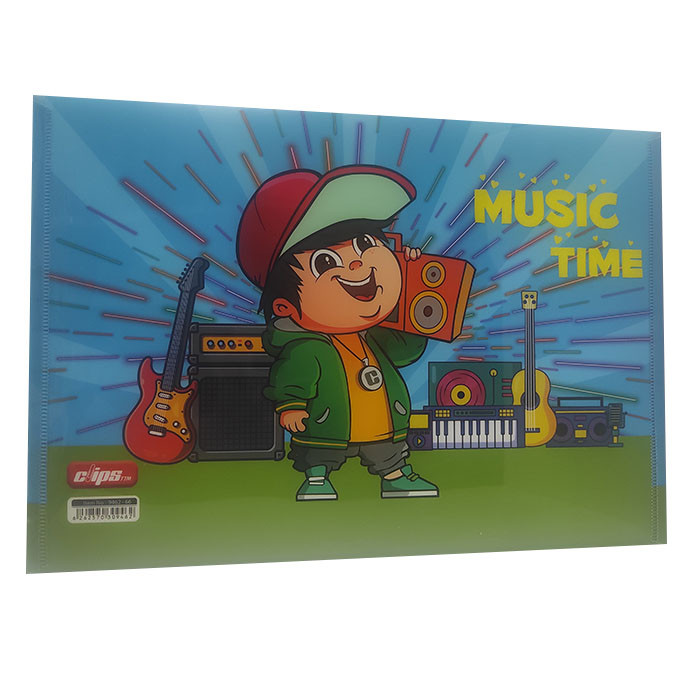 پوشه دکمه دار کلیپس طرح music time