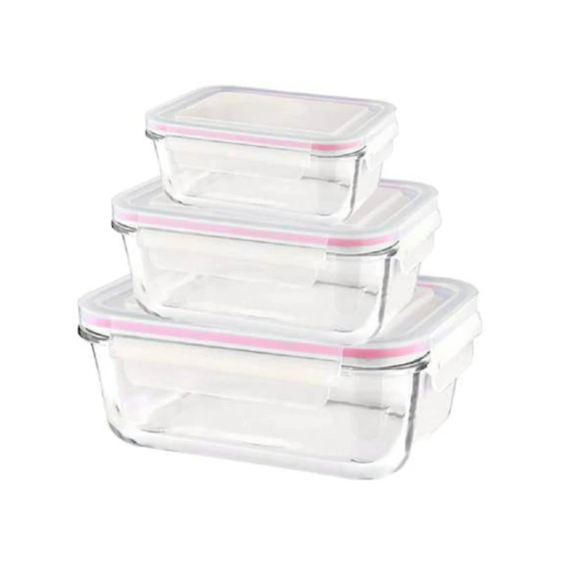 ظرف نگهدارنده لیمون مدل شیشه ای کد HS1806 مجموعه سه عددی