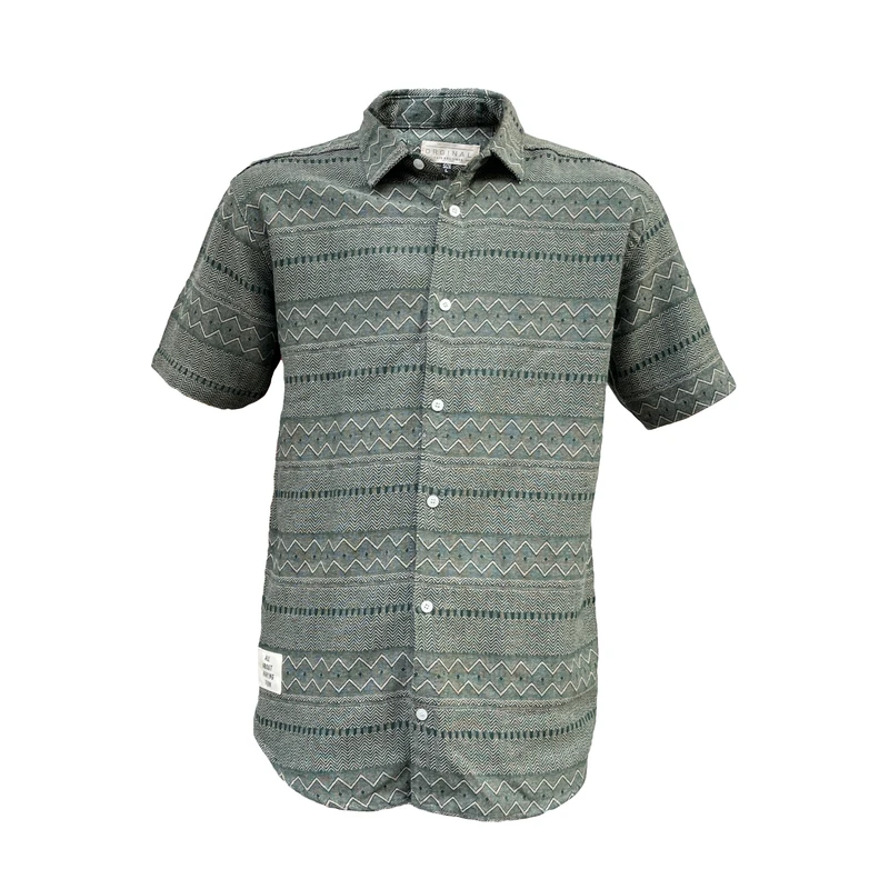 پیراهن آستین کوتاه مردانه مدل KnfZigZagSbz