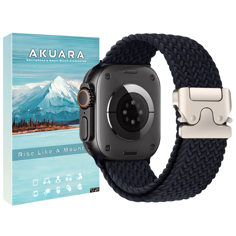 بند ساعت آکوآرا مدل Woven Parachute مناسب برای اپل واچ 46 میلیمتری سری 11