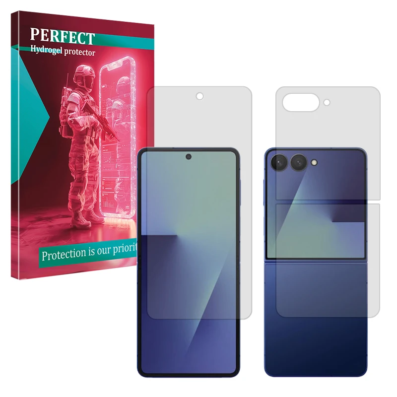 محافظ صفحه نمایش مات پرفکت مدل Tough مناسب برای گوشی موبایل سامسونگ Galaxy Z Flip7 به همراه محافظ پشت گوشی
