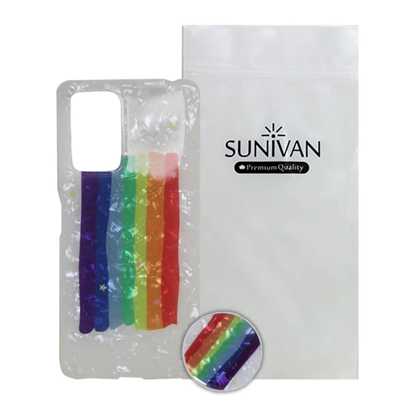 کاور سانیوان مدل یخی طرح آب رنگی مناسب برای گوشی موبایل سامسونگ GALAXY A32 4G به همراه پاپ سوکت