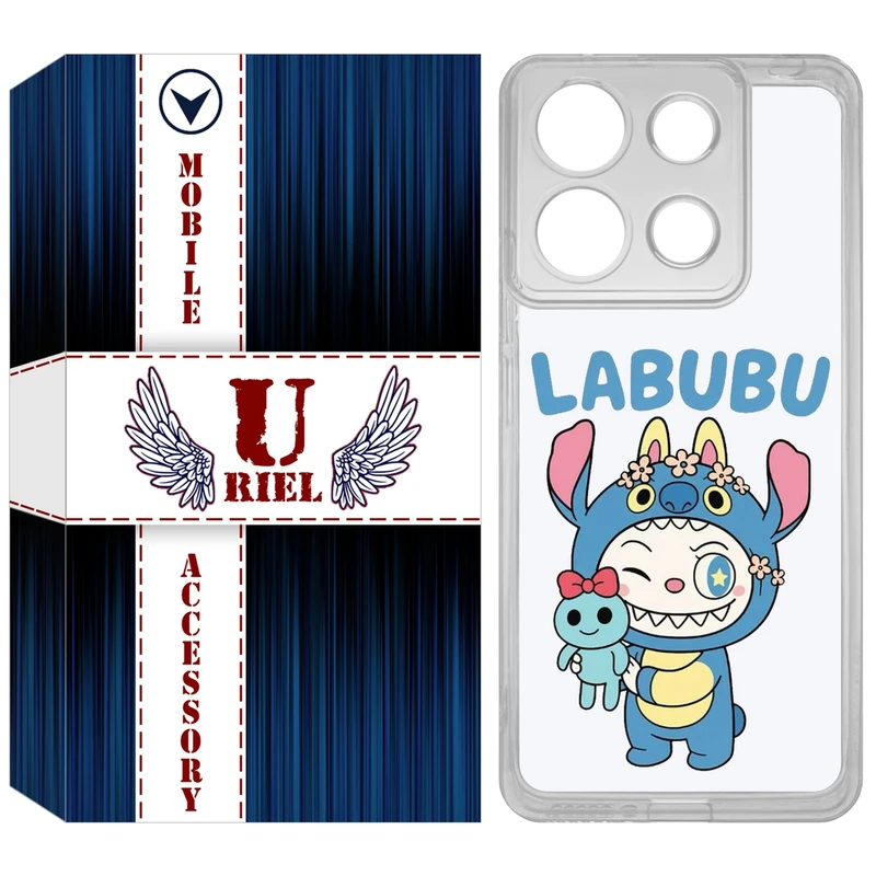 کاور یوریل مدل Clear کد 112 طرح لبوبو Labubu مناسب برای گوشی موبایل شیائومی Redmi Note 13 4G