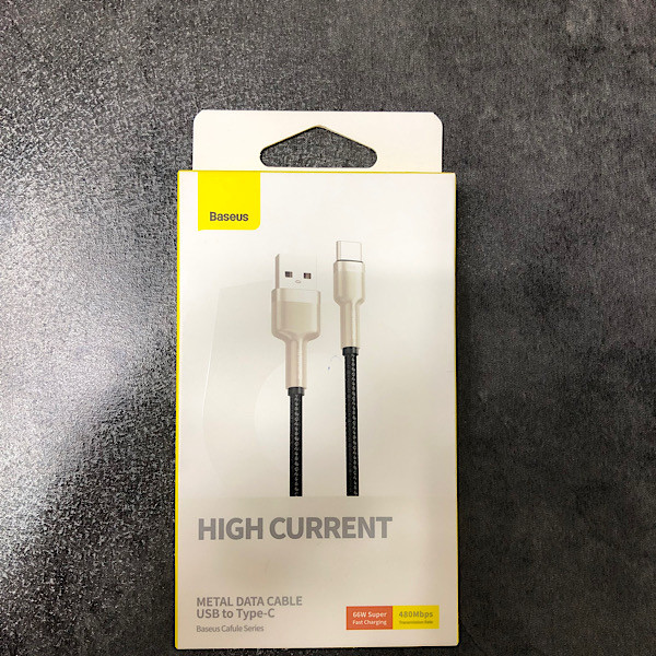 کابل تبدیل USB به USB-C باسئوس مدل CAKF HIGH CURRENT 66W طول 1 متر