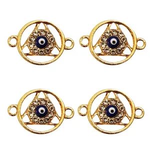 آویز دستبند مدل نگین دار چشم نظر کد 159 بسته 4 عددی