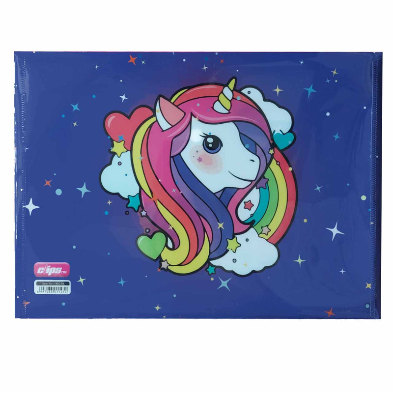 پوشه دکمه دار کلیپس مدل فانتزی طرح اسب تک شاخ