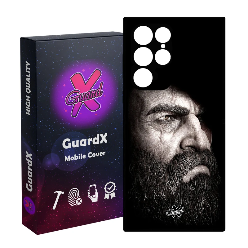 کاور گارد ایکس طرح God of War مدل Glass10100 مناسب برای گوشی موبایل سامسونگ Galaxy S23 Ultra